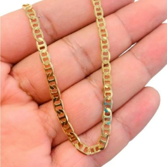 Mariner Link Chain Anklet Bracelet 10" Gold Filled Dainty Anklet Bracelet Womens - Picture 2 of 3